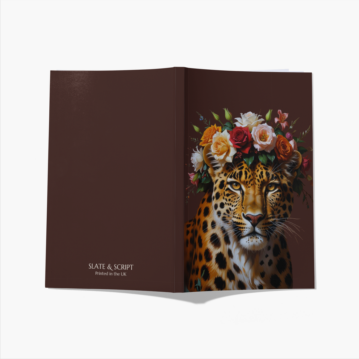 Leopard Flower Crown A5 Notebook 80 pages